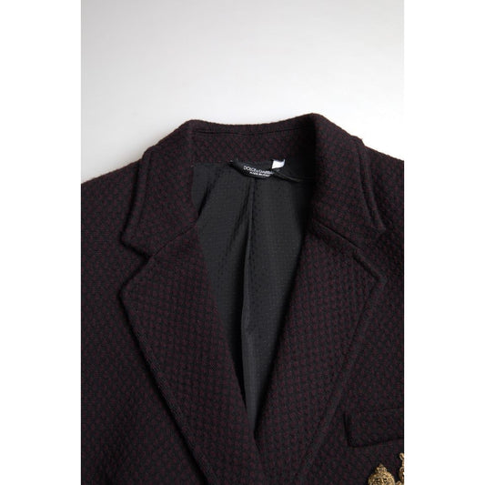 Dolce & Gabbana Elegant Purple Double Breasted Wool Blazer Dolce & Gabbana