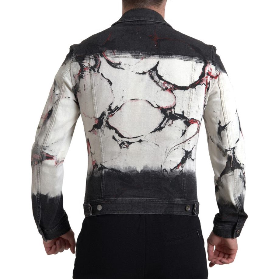 Dolce & Gabbana Multicolor Cotton Stretch Denim Jacket Dolce & Gabbana