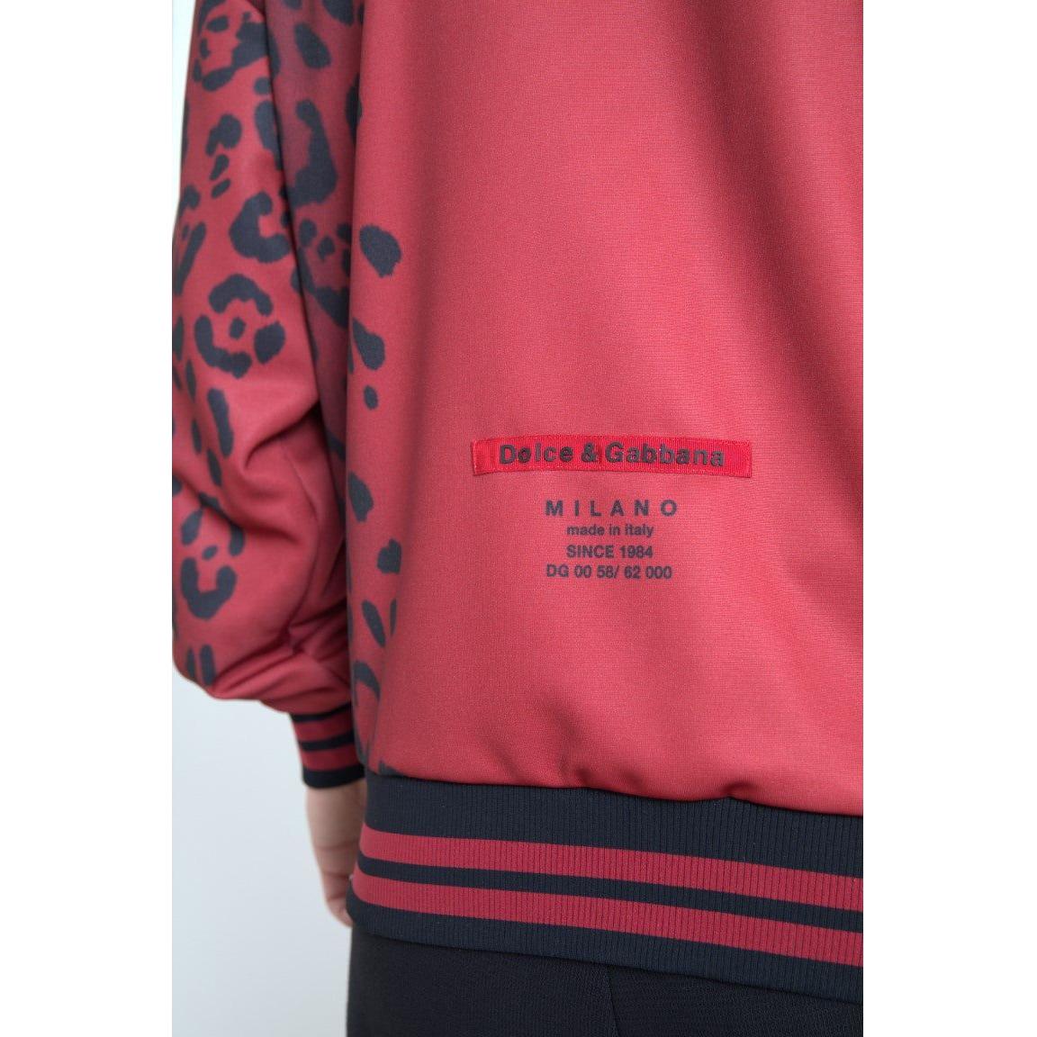 Dolce & Gabbana Red Leopard Polyester Bomber Full Zip Jacket 1728,67345645728,Blazers - Men - Clothing,Bombers - Jackets & Coats - Clothing,Clothing,Dolce & Gabbana,IT50 | L,IT52 | XL,Jackets & Coats - Clothing,Material: 100% Polyester,Men,Men - Clothing,
