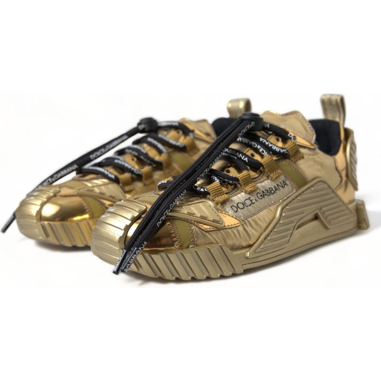 Dolce & Gabbana Gleaming Gold-Toned Luxury Sneakers Dolce & Gabbana