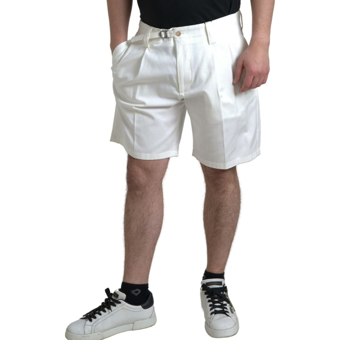 Dolce & Gabbana Elegant White Bermuda Denim Shorts Dolce & Gabbana