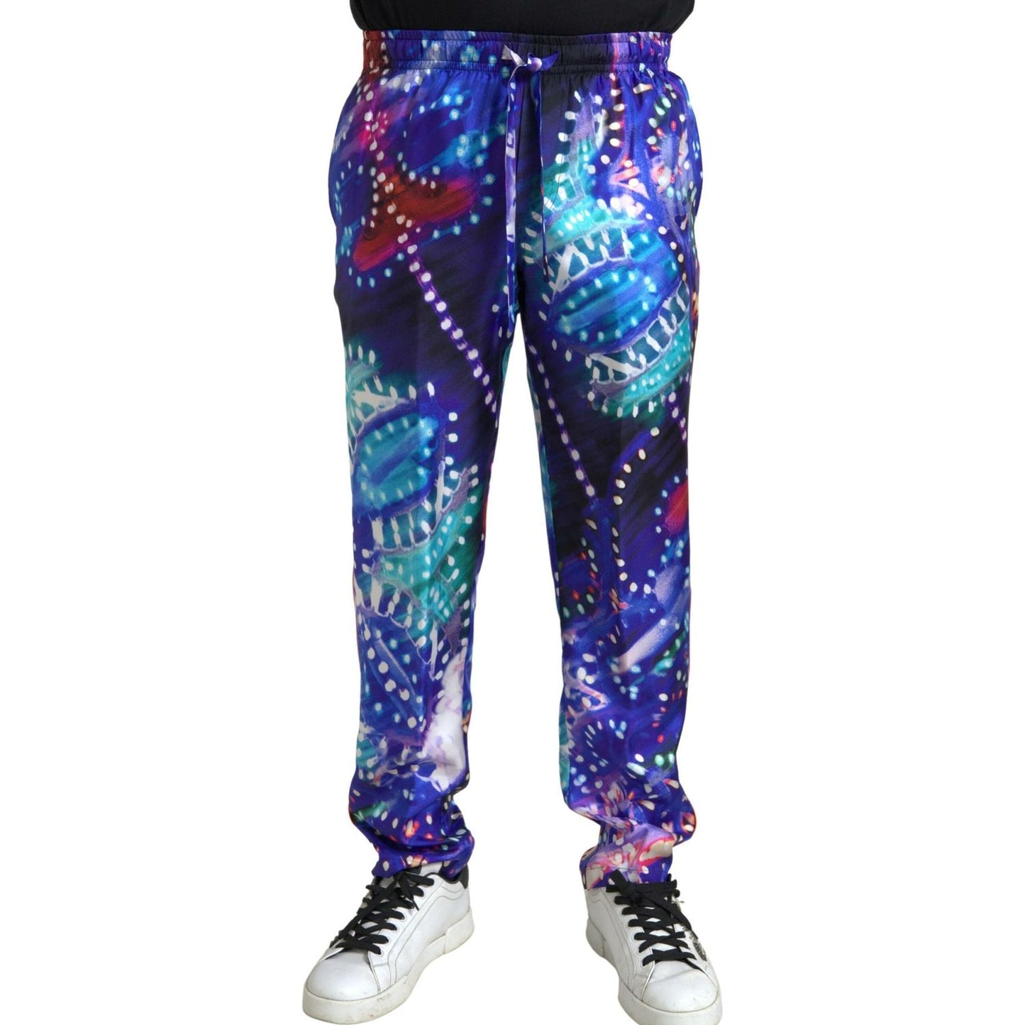 Dolce & Gabbana Multicolor Silk Jogger Pants Dolce & Gabbana