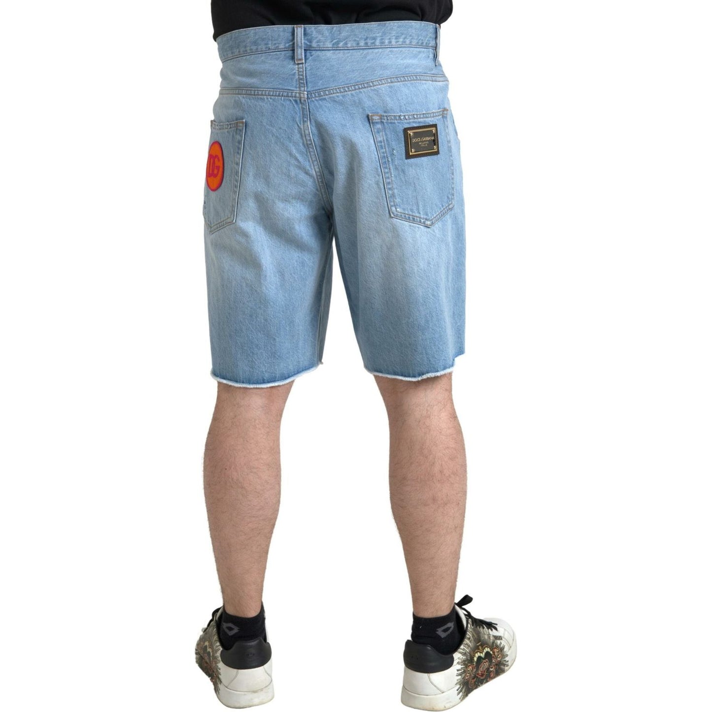 Dolce & Gabbana Light Blue Cotton Men Bermuda Denim Shorts