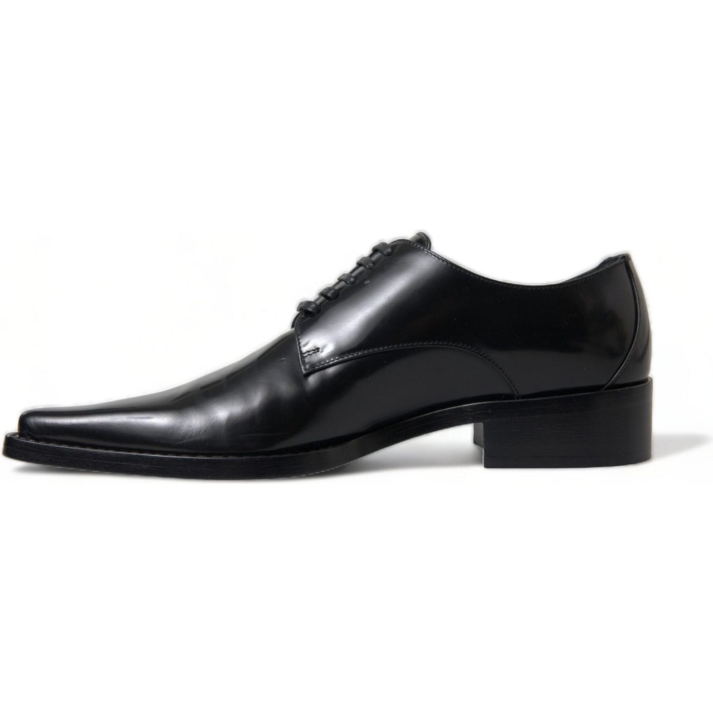 Dolce & Gabbana Elegant Black Leather Formal Flats Dolce & Gabbana