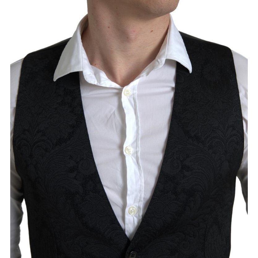 Dolce & Gabbana Elegant Black Formal Dress Vest Dolce & Gabbana