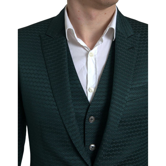 Emerald Elegance Slim Fit 3-Piece Suit