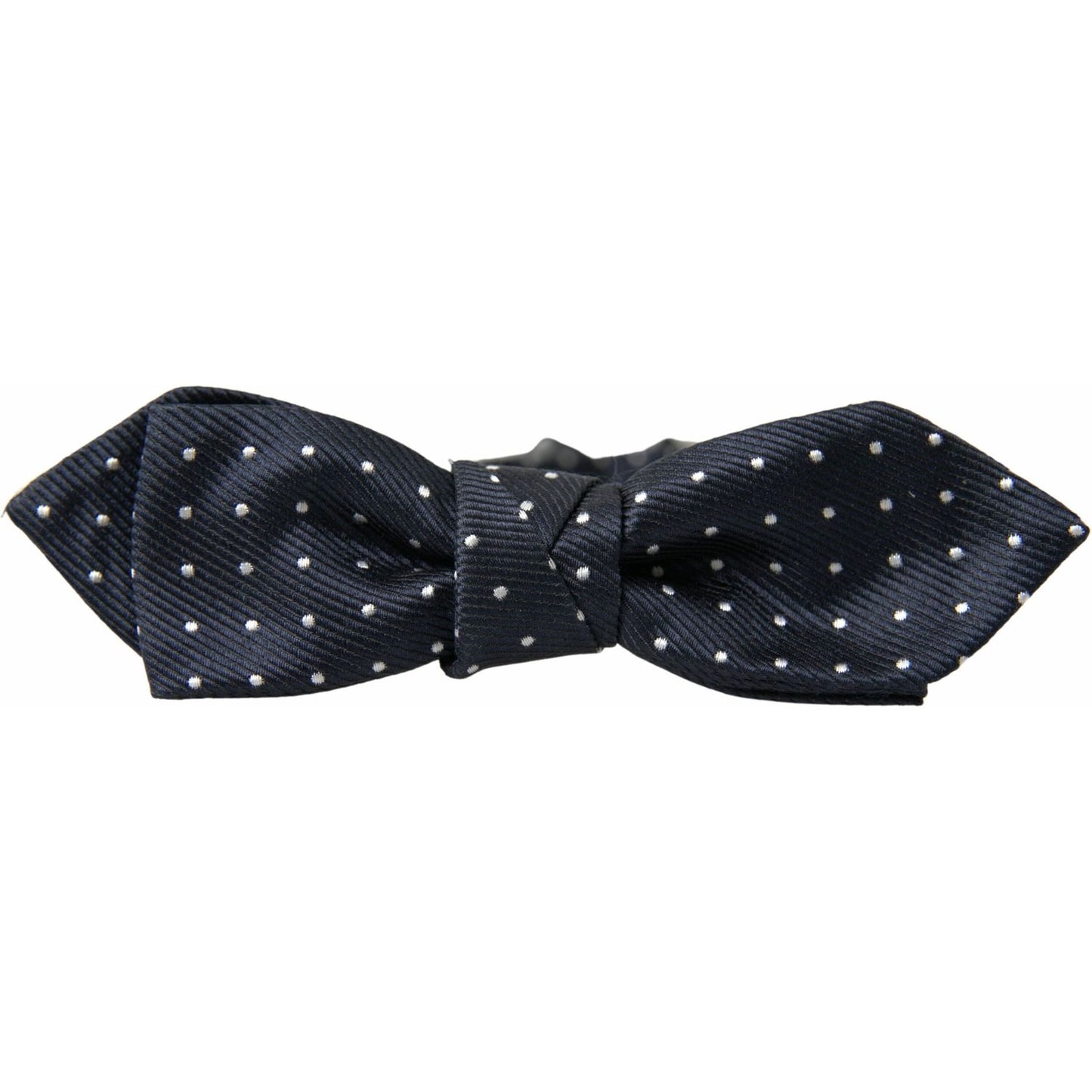 Dolce & Gabbana Blue Polka Dot Silk Adjustable Men Neck Papillon Bow Tie