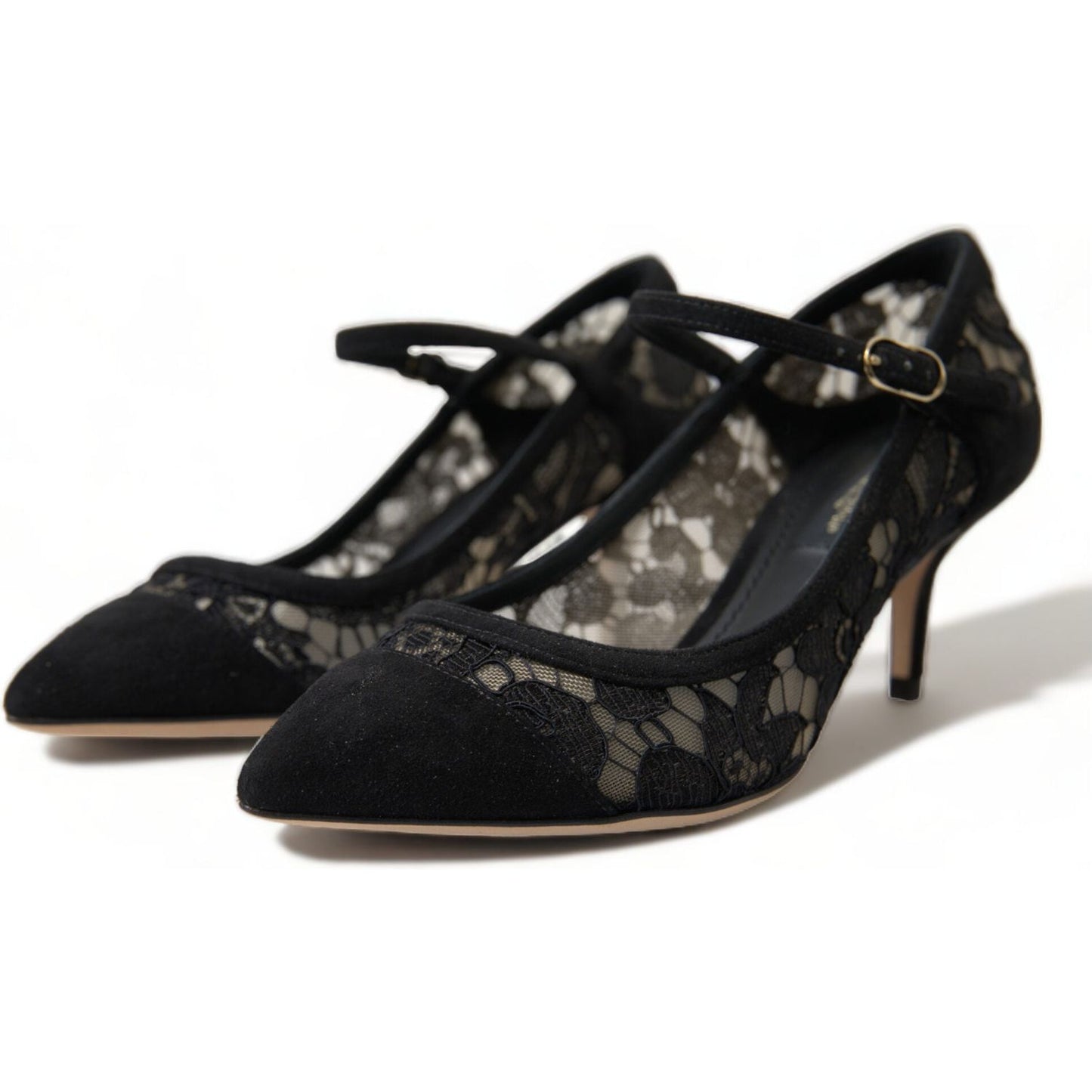 Dolce & Gabbana Elegant Black Taormina Lace Heels Dolce & Gabbana