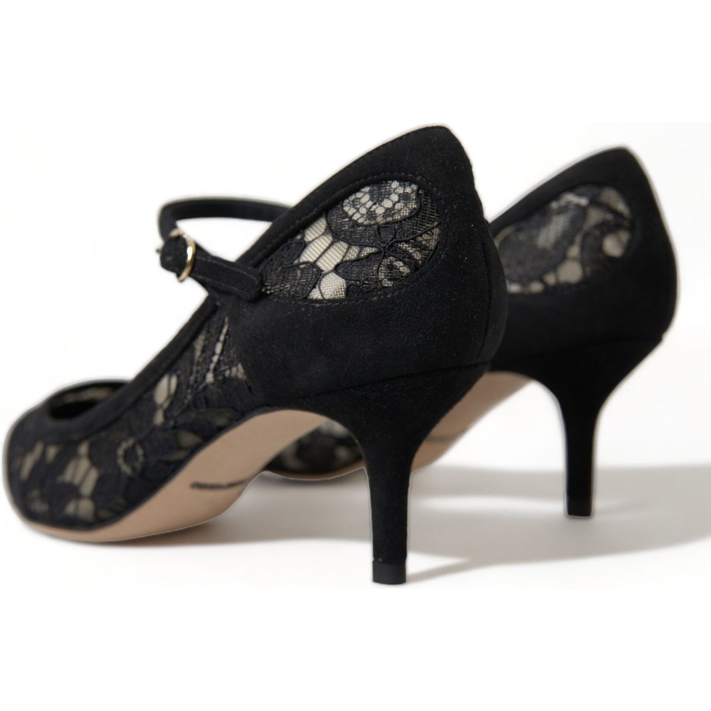 Dolce & Gabbana Elegant Black Taormina Lace Heels Dolce & Gabbana