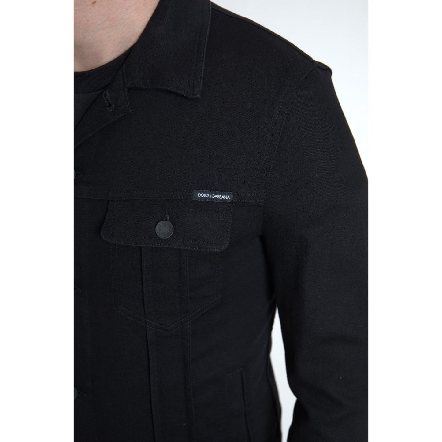 Dolce & Gabbana Elegant Black Denim Logo Jacket Dolce & Gabbana