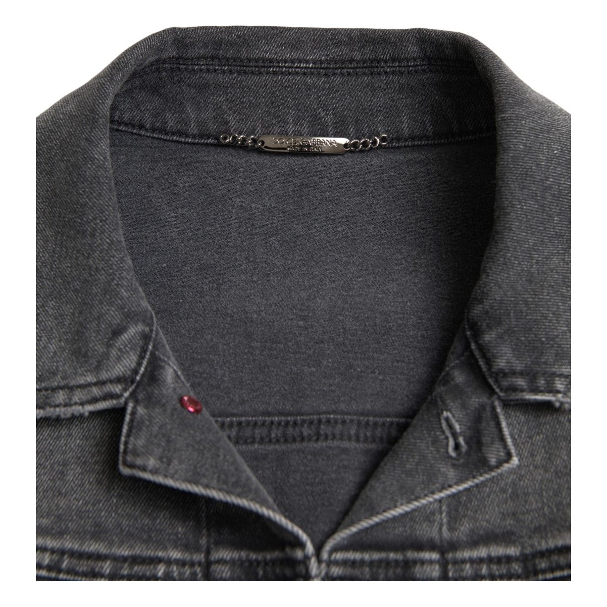 Dolce & Gabbana Elegant Gray Stretch Denim Jacket Dolce & Gabbana