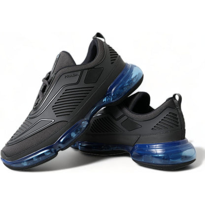 Prada Black Blue Rubber Knit Slip On Low Top Sneakers Shoes