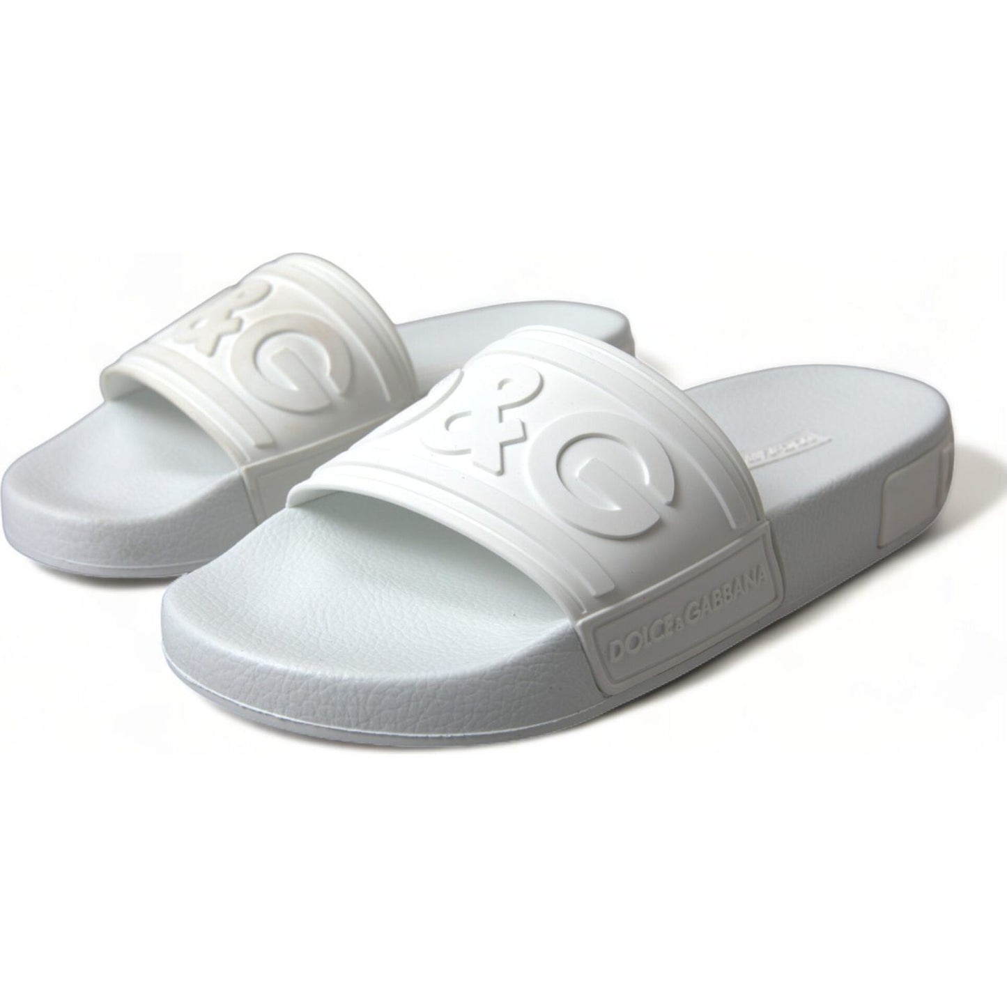 Dolce & Gabbana Elegant White Logo Slides Dolce & Gabbana