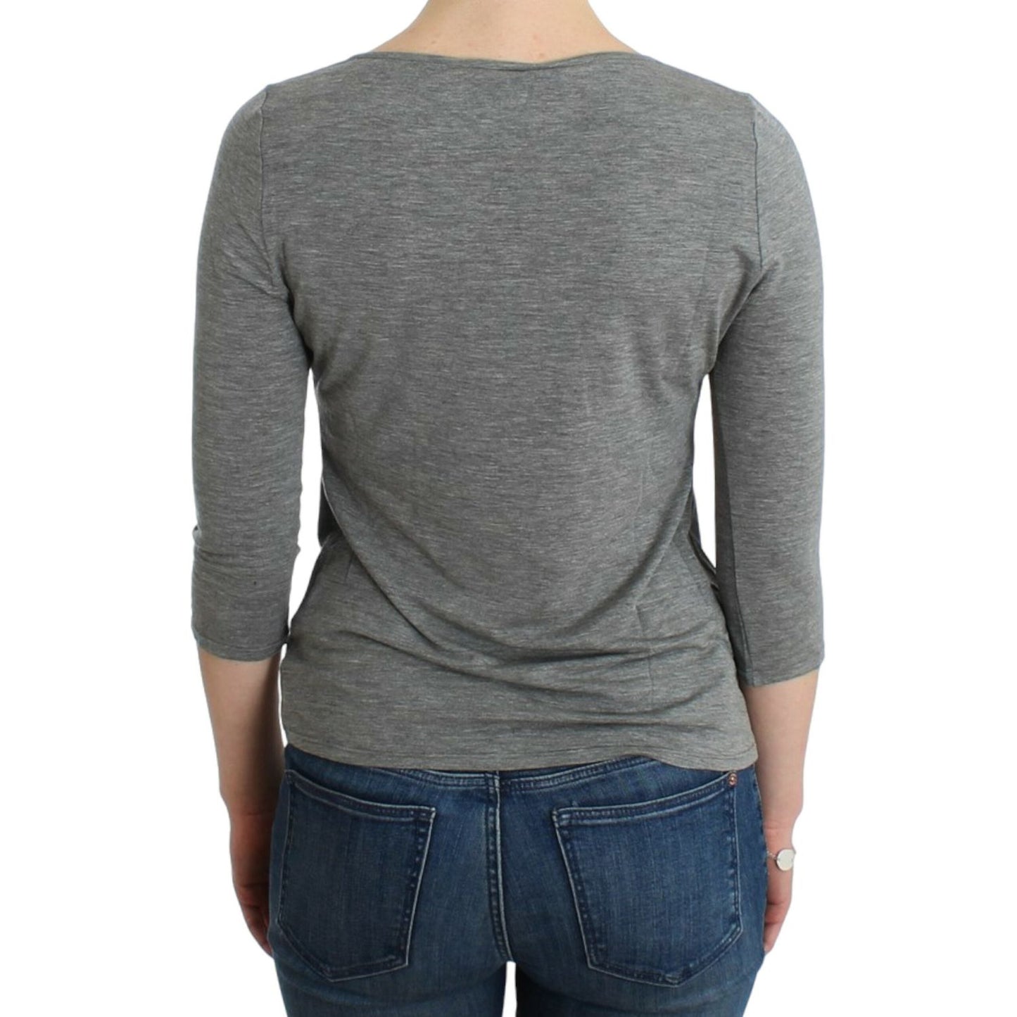 Cavalli Elegant Gray Cashmere-Blend Jumper Cavalli