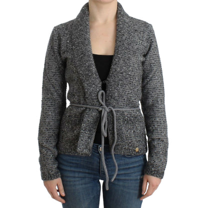Cavalli Gray wool knitted cardigan