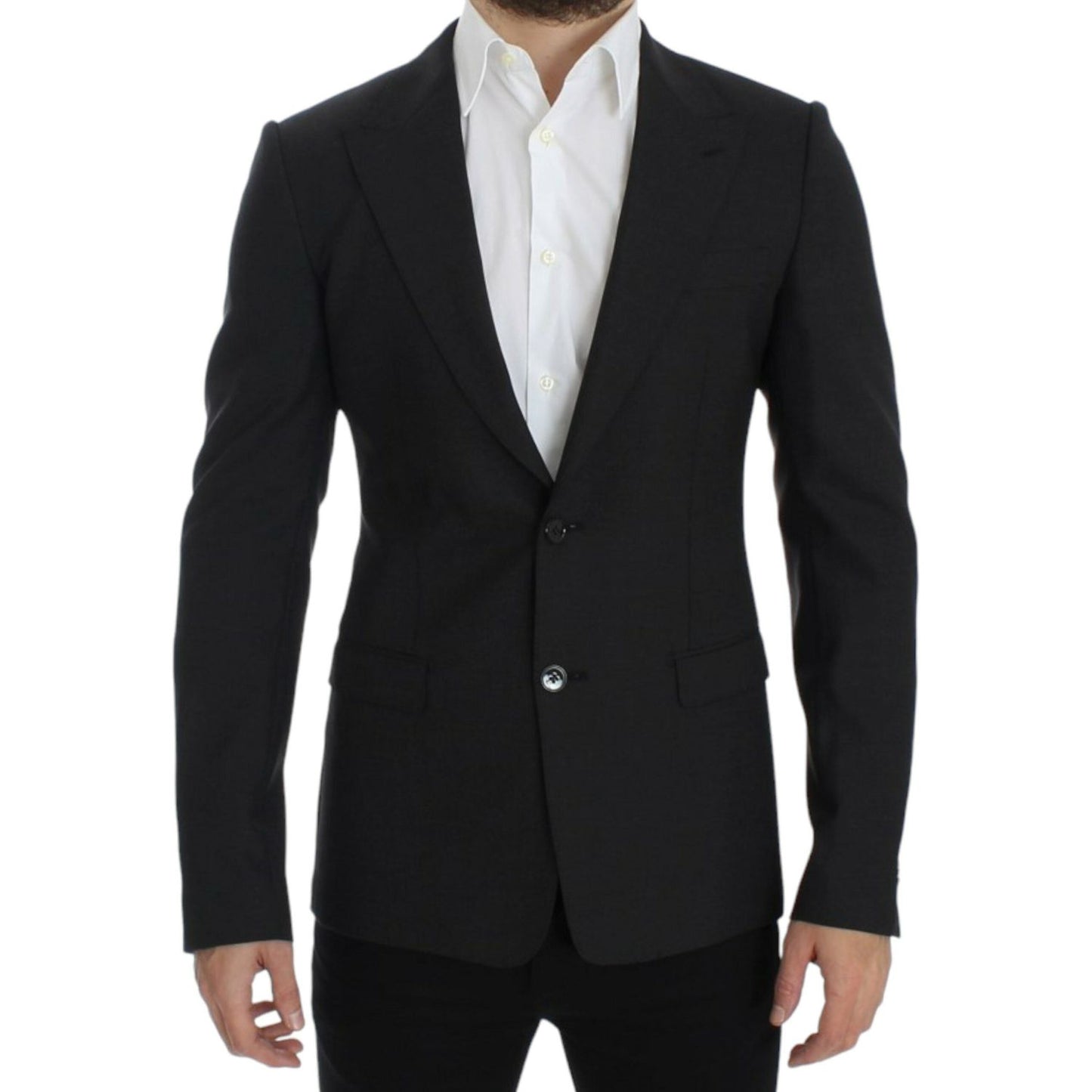 Dolce & Gabbana Sleek Gray Wool Slim Fit Blazer Dolce & Gabbana