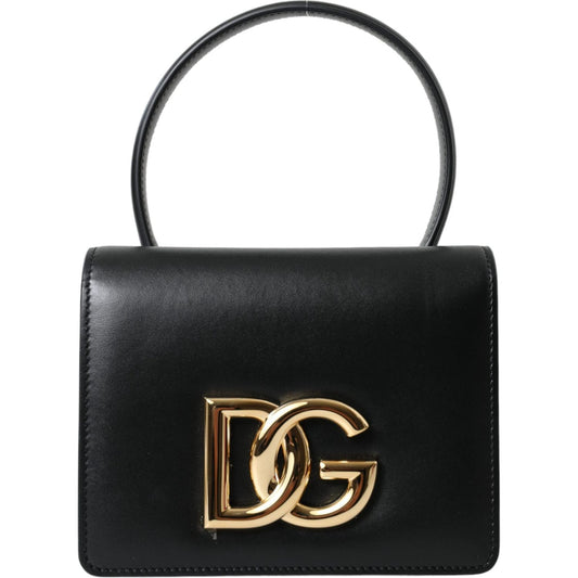 Dolce & Gabbana Elegant Black Leather Belt Bag with Gold Accents Dolce & Gabbana