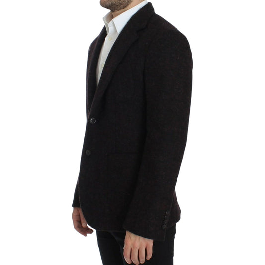 Bordeaux Alpaga Two-Button Blazer Jacket