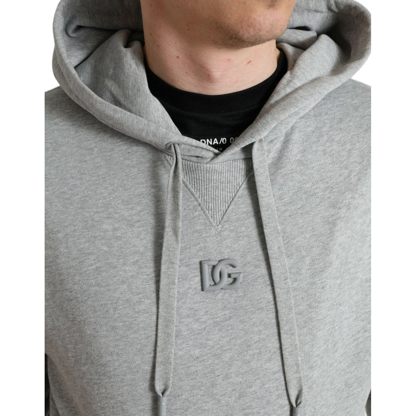 Dolce & Gabbana Chic Gray Logo Hooded Cotton Sweater Dolce & Gabbana