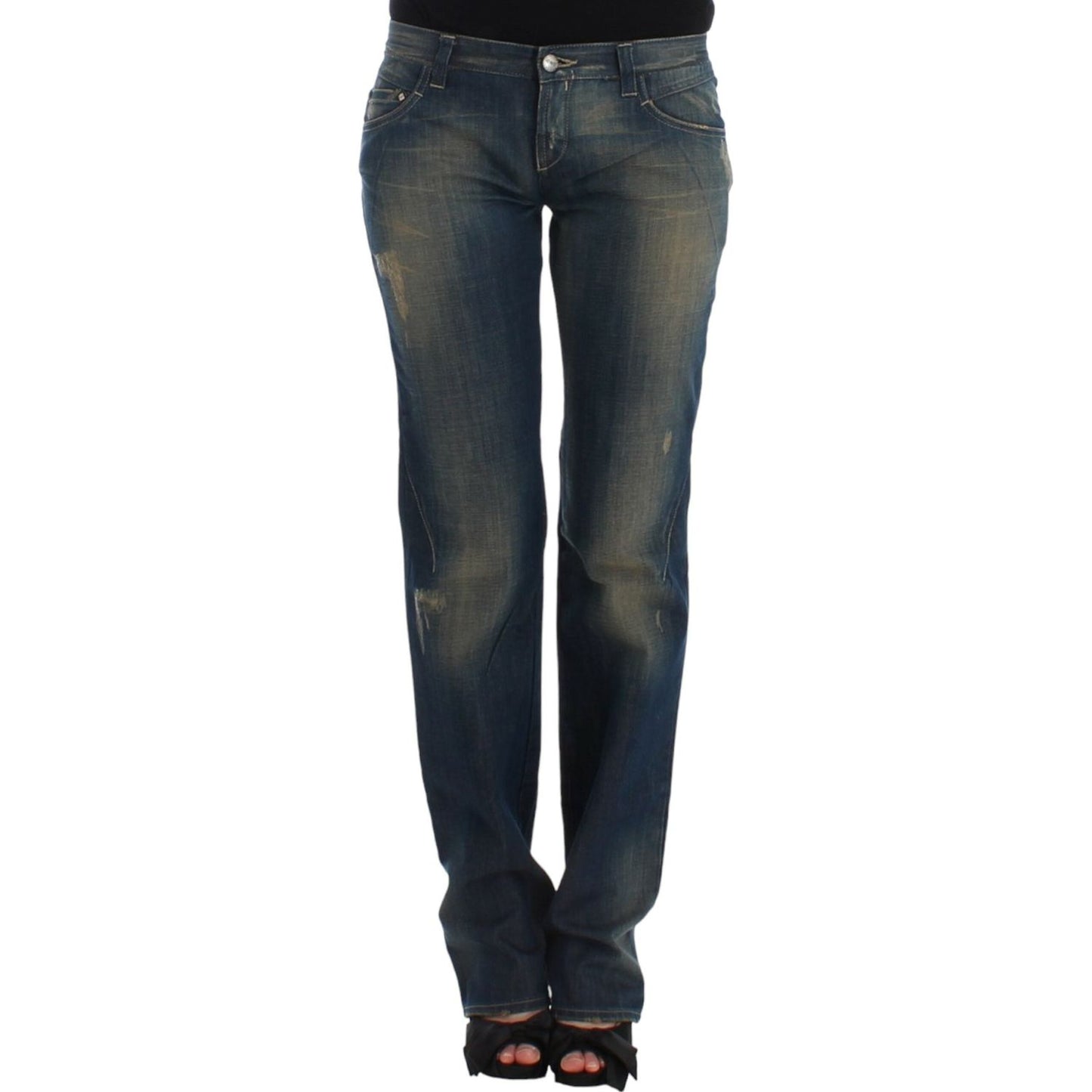 Costume National Chic Straight Leg Blue Denim Jeans Costume National