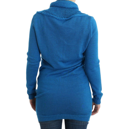 Costume National Blue knitted scoopneck sweater