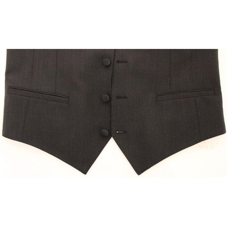 Dolce & Gabbana Gray Wool Stretch Dress Vest Blazer