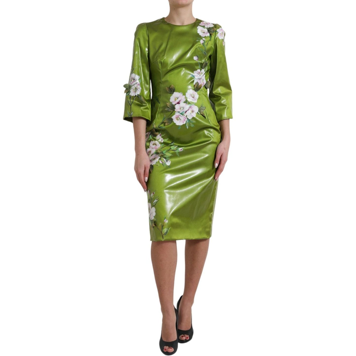 Dolce & Gabbana Floral Elegance Midi Sheath Dress WOMAN DRESSES Dolce & Gabbana