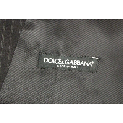 Dolce & Gabbana Black Striped Wool Single Breasted Vest 1728,67345645728,Black,Clothing,Dolce & Gabbana,IT48 | M,Material: 100% Wool,Men,Men - Clothing,New with tags,Suits & Blazers - Clothing,Vests - Men - Clothing,Waistcoats - Suits & Blazers - Clothing