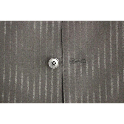 Dolce & Gabbana Black Striped Wool Single Breasted Vest 1728,67345645728,Black,Clothing,Dolce & Gabbana,IT48 | M,Material: 100% Wool,Men,Men - Clothing,New with tags,Suits & Blazers - Clothing,Vests - Men - Clothing,Waistcoats - Suits & Blazers - Clothing