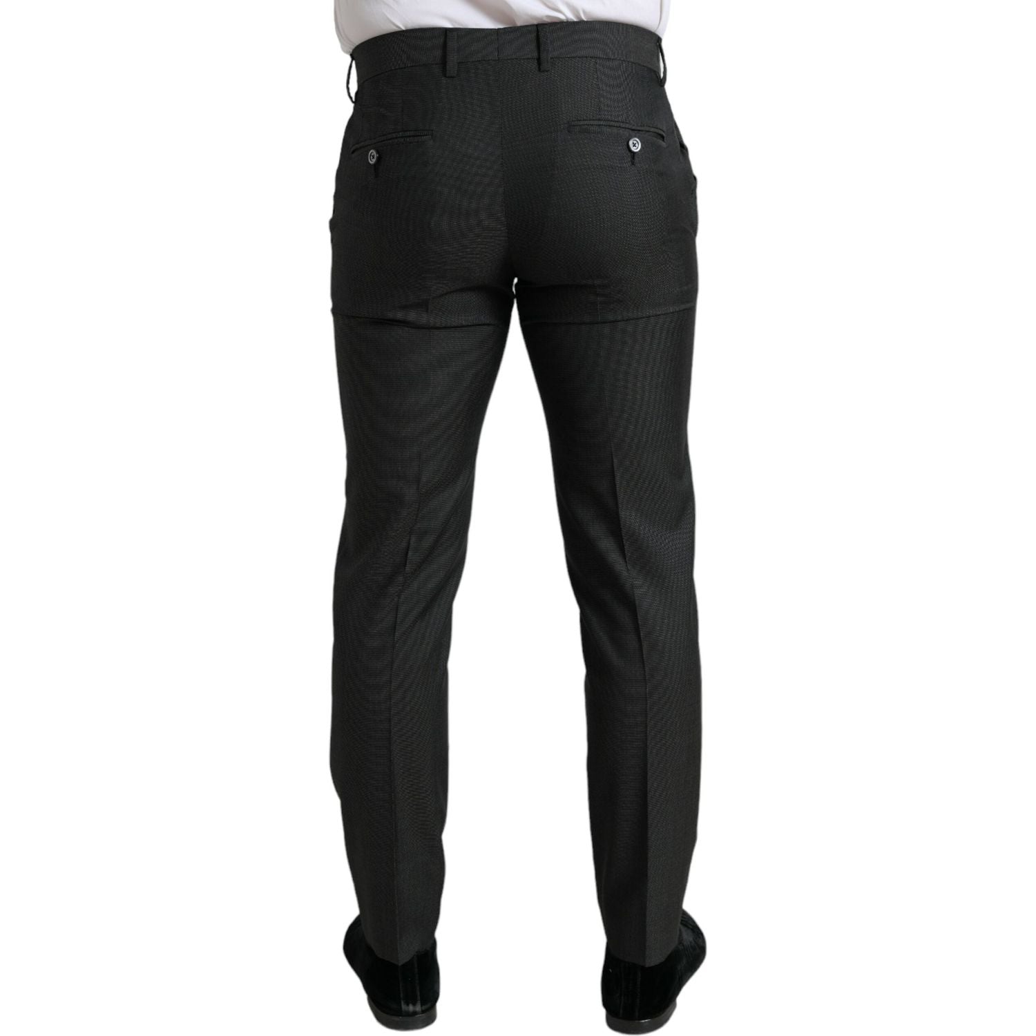 Dolce & Gabbana Dark Gray Stretch Slim Formal Pants