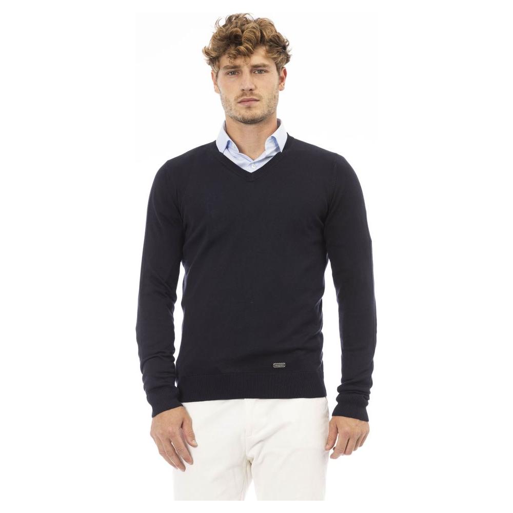 Baldinini Trend Blue Modal Men Sweater Baldinini Trend