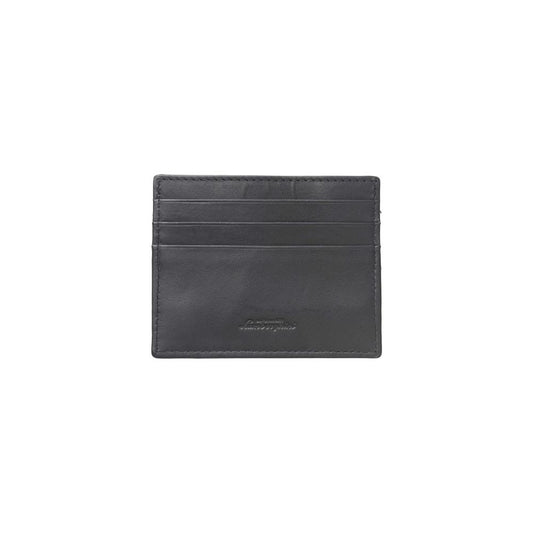 Automobili Lamborghini Blue Calf Leather Men Wallet Automobili Lamborghini