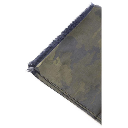 Elegant Army Printed Cotton-Silk Scarf