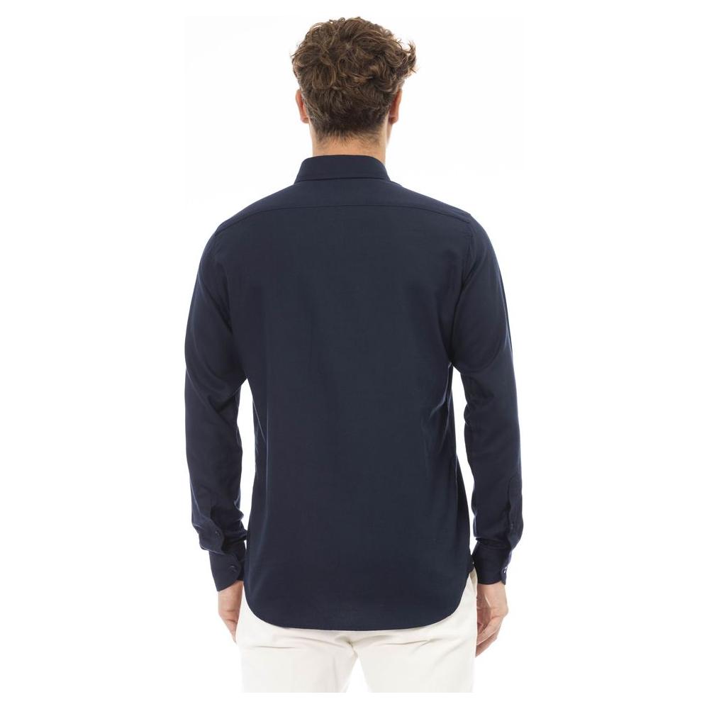 Baldinini Trend Blue Cotton Men Shirt Baldinini Trend