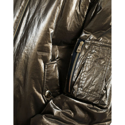 Dolce & Gabbana Bronze Nylon Full Zip Men Bomber Jacket 1728,67345645728,Bombers - Jackets & Coats - Clothing,Bronze,Clothing,Dolce & Gabbana,IT54 | XL,Jackets & Coats - Clothing,Jackets - Men - Clothing,Material: 100% Nylon,Men,Men - Clothing,New with ta