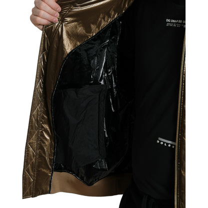 Dolce & Gabbana Bronze Nylon Full Zip Men Bomber Jacket 1728,67345645728,Bombers - Jackets & Coats - Clothing,Bronze,Clothing,Dolce & Gabbana,IT54 | XL,Jackets & Coats - Clothing,Jackets - Men - Clothing,Material: 100% Nylon,Men,Men - Clothing,New with ta
