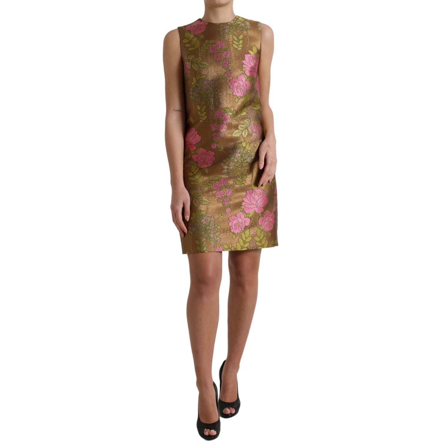 Dolce & Gabbana Elegant Floral Shift Sleeveless Mini Dress Dolce & Gabbana