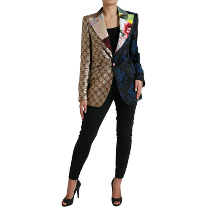 Dolce & Gabbana Multicolor Floral Patchwork Jacquard Jacket