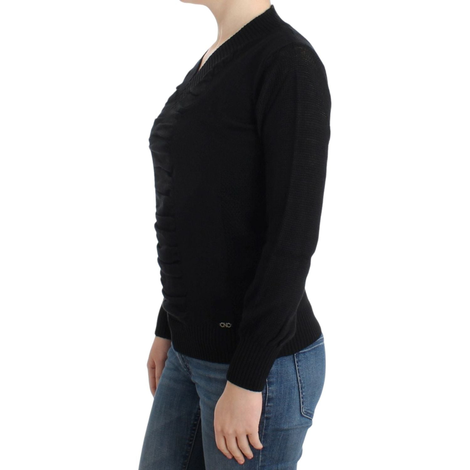 Costume National Black V-neck wool sweater