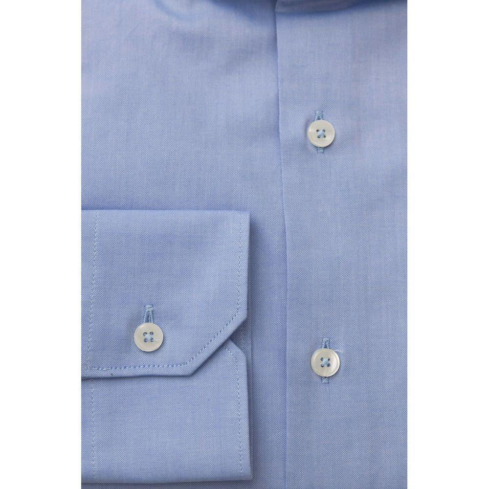 Bagutta Light Blue Cotton Men Shirt Bagutta