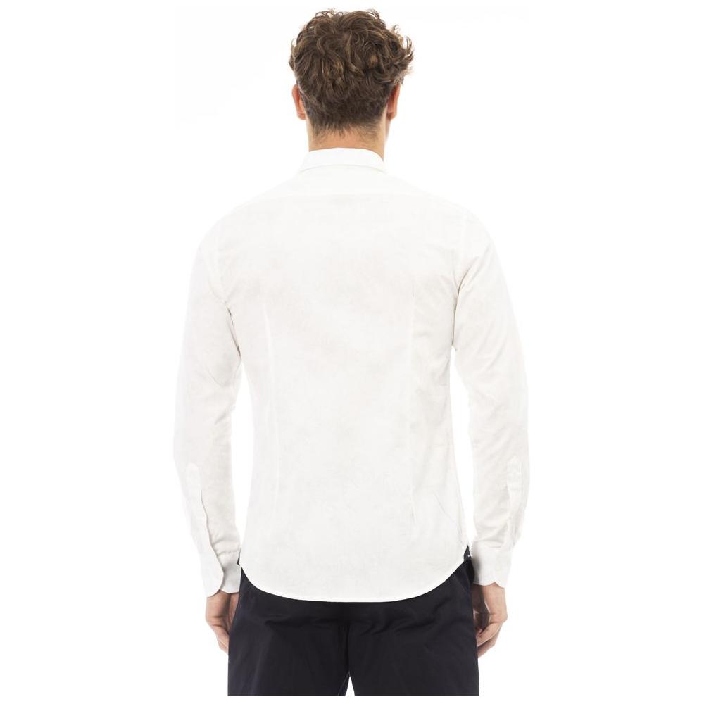 Baldinini Trend White Cotton Men Shirt Baldinini Trend