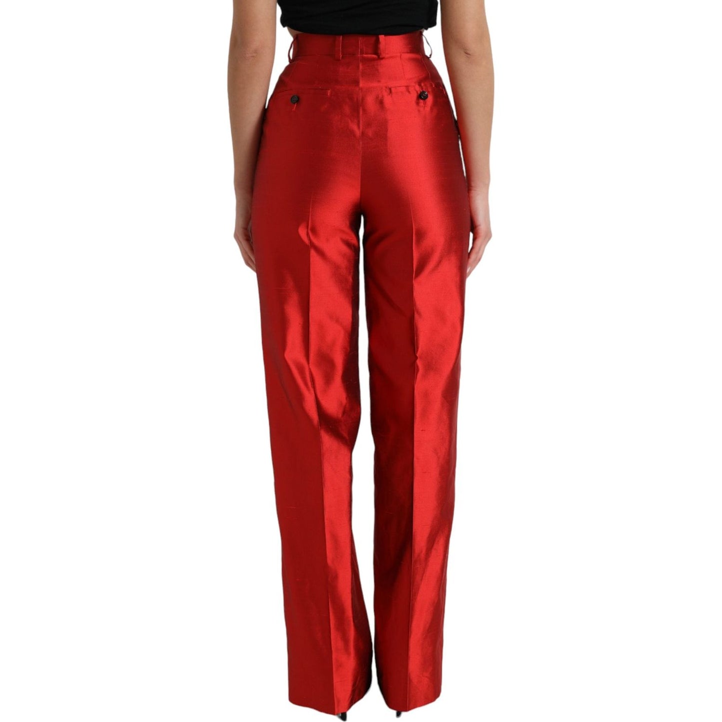 Dolce & Gabbana Elegant High Waist Wide Leg Silk Pants Dolce & Gabbana