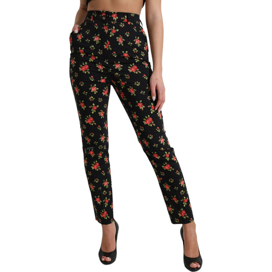 Dolce & Gabbana Elegant High-Waist Floral Tapered Pants Dolce & Gabbana