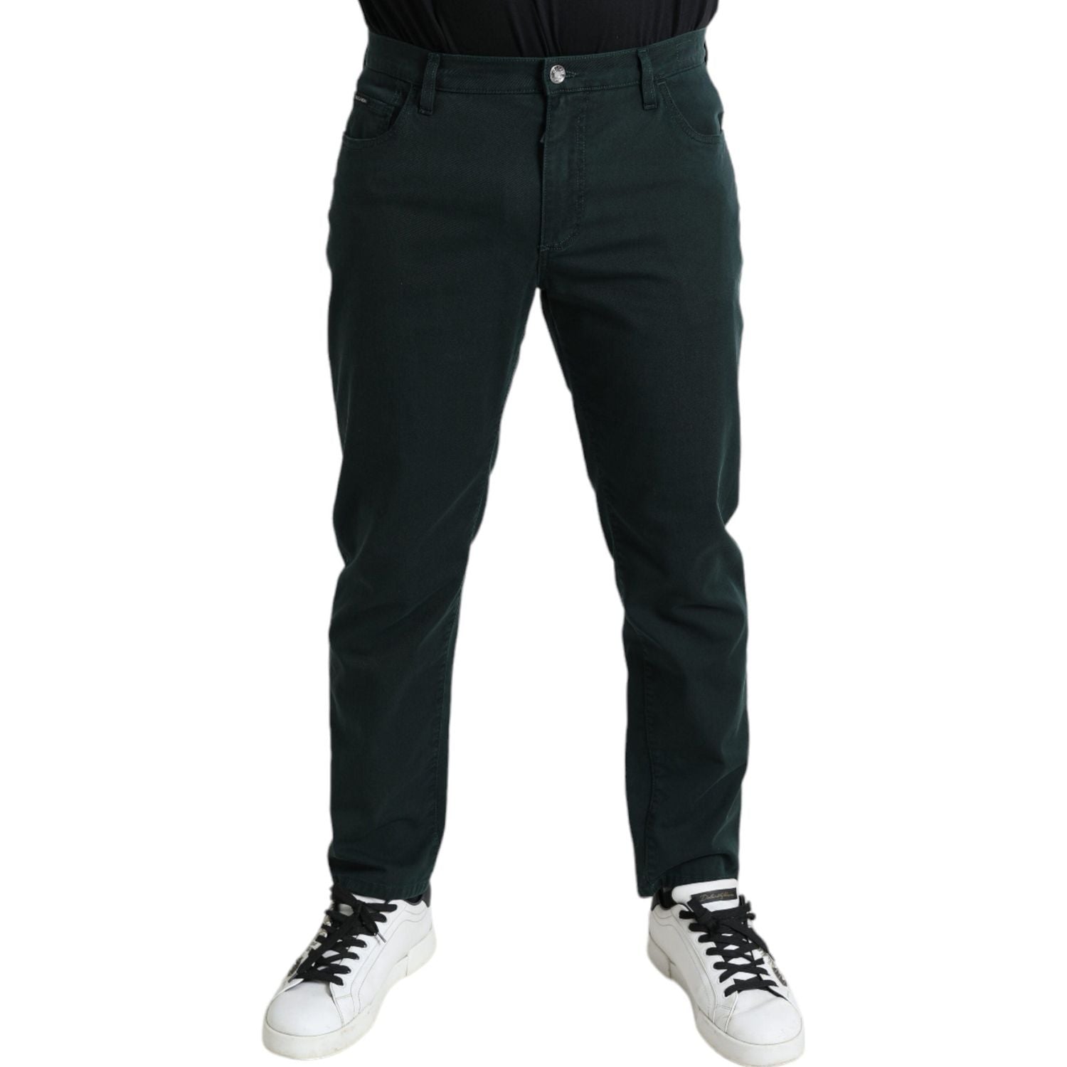 Dolce & Gabbana Green Cotton Stretch Skinny Men Denim Jeans