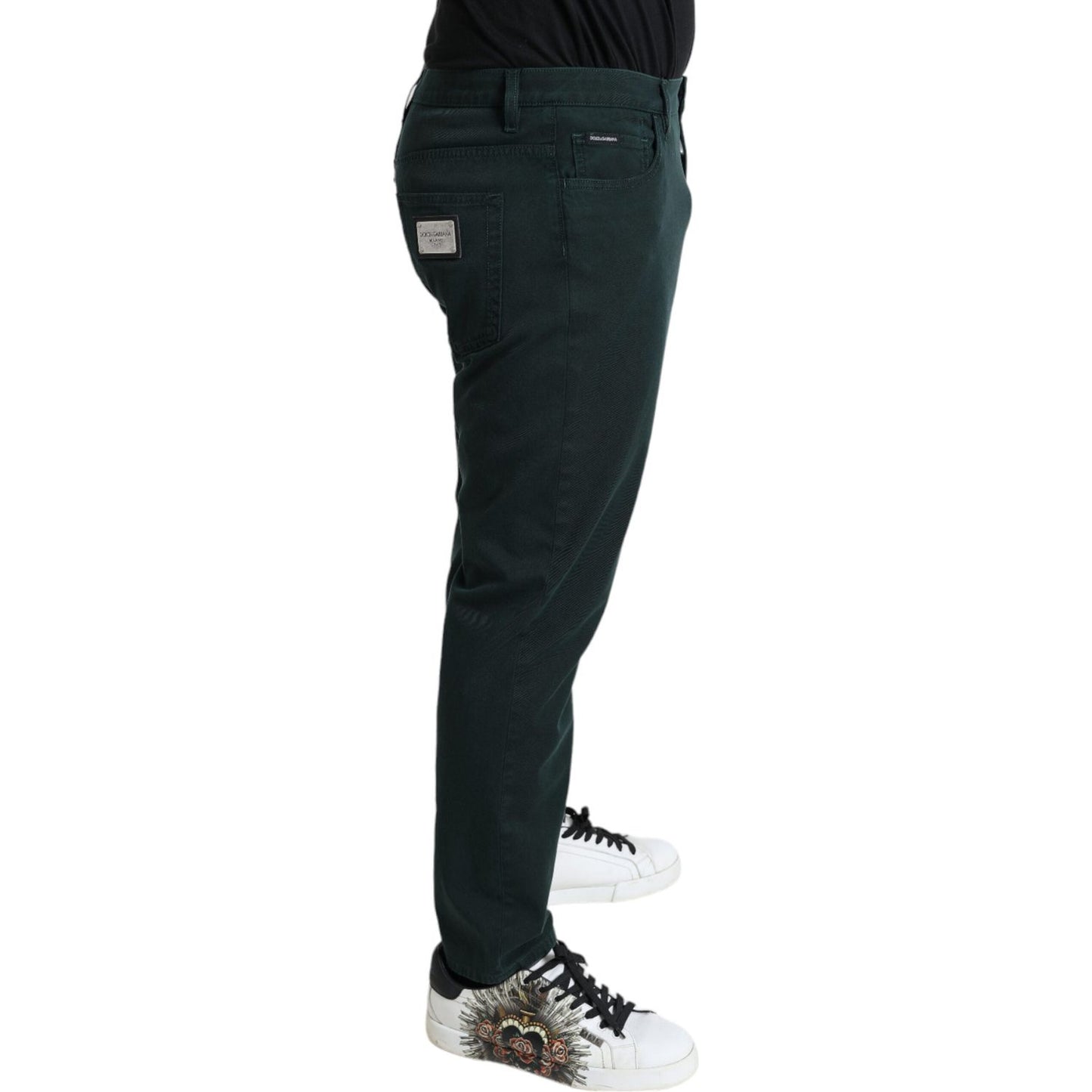 Dolce & Gabbana Elegant Green Skinny Cotton Jeans Dolce & Gabbana