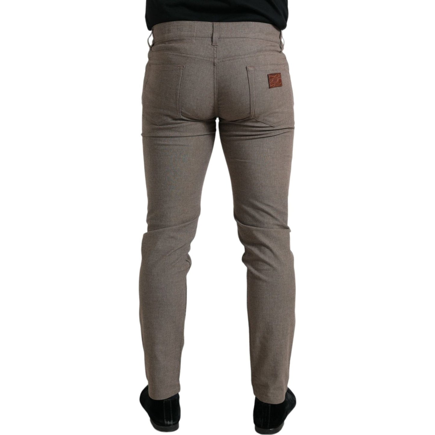 Dolce & Gabbana Elegant Brown Cotton Stretch Skinny Pants Dolce & Gabbana