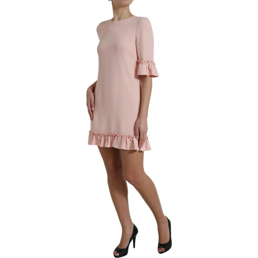 Elegant Light Pink A-Line Shift Mini Dress