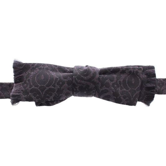 Dolce & Gabbana Elegant Black Paisley Silk-Wool Blend Bow Tie Bow Tie Dolce & Gabbana