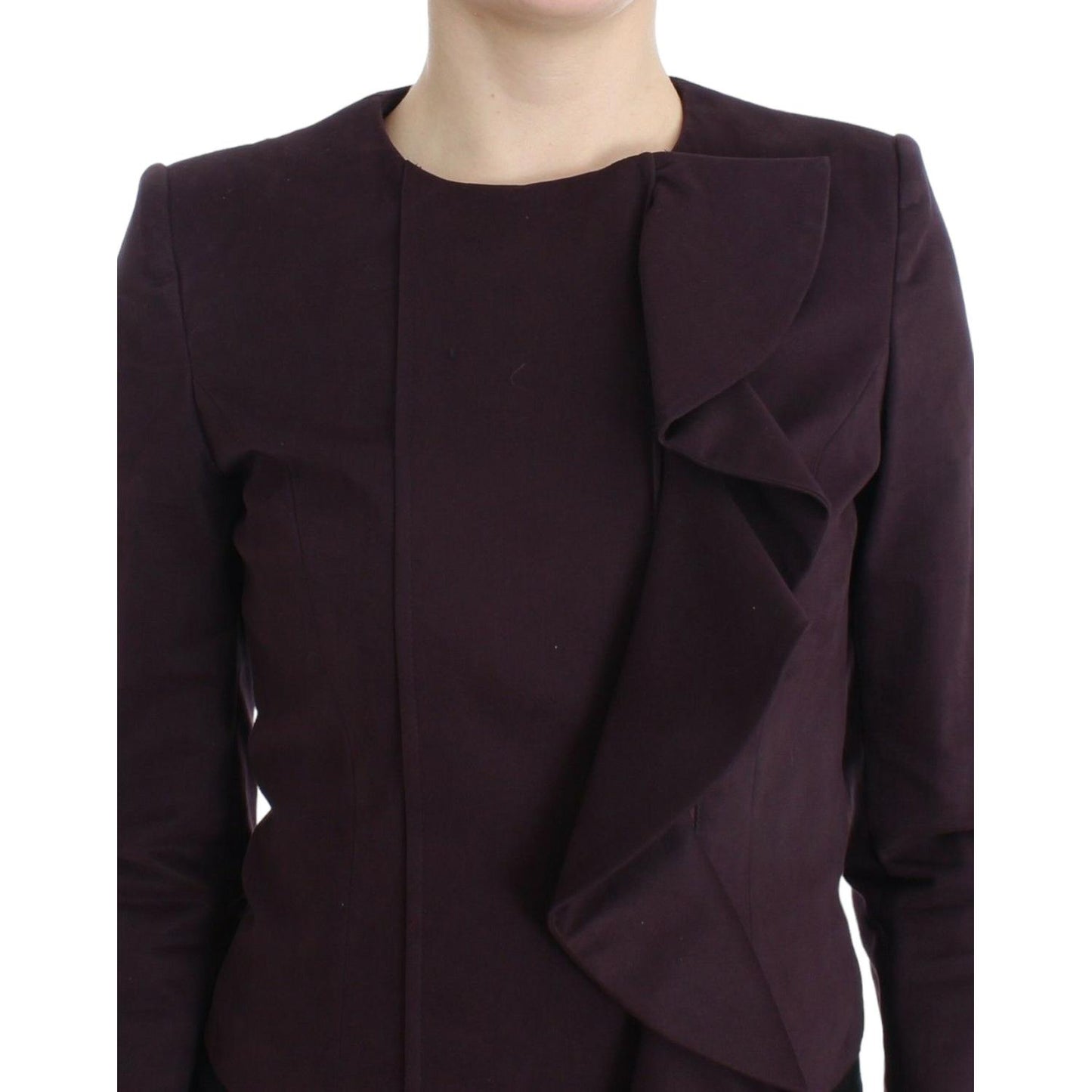 GF Ferre Elegant Purple Cotton Blend Blazer Coats & Jackets GF Ferre