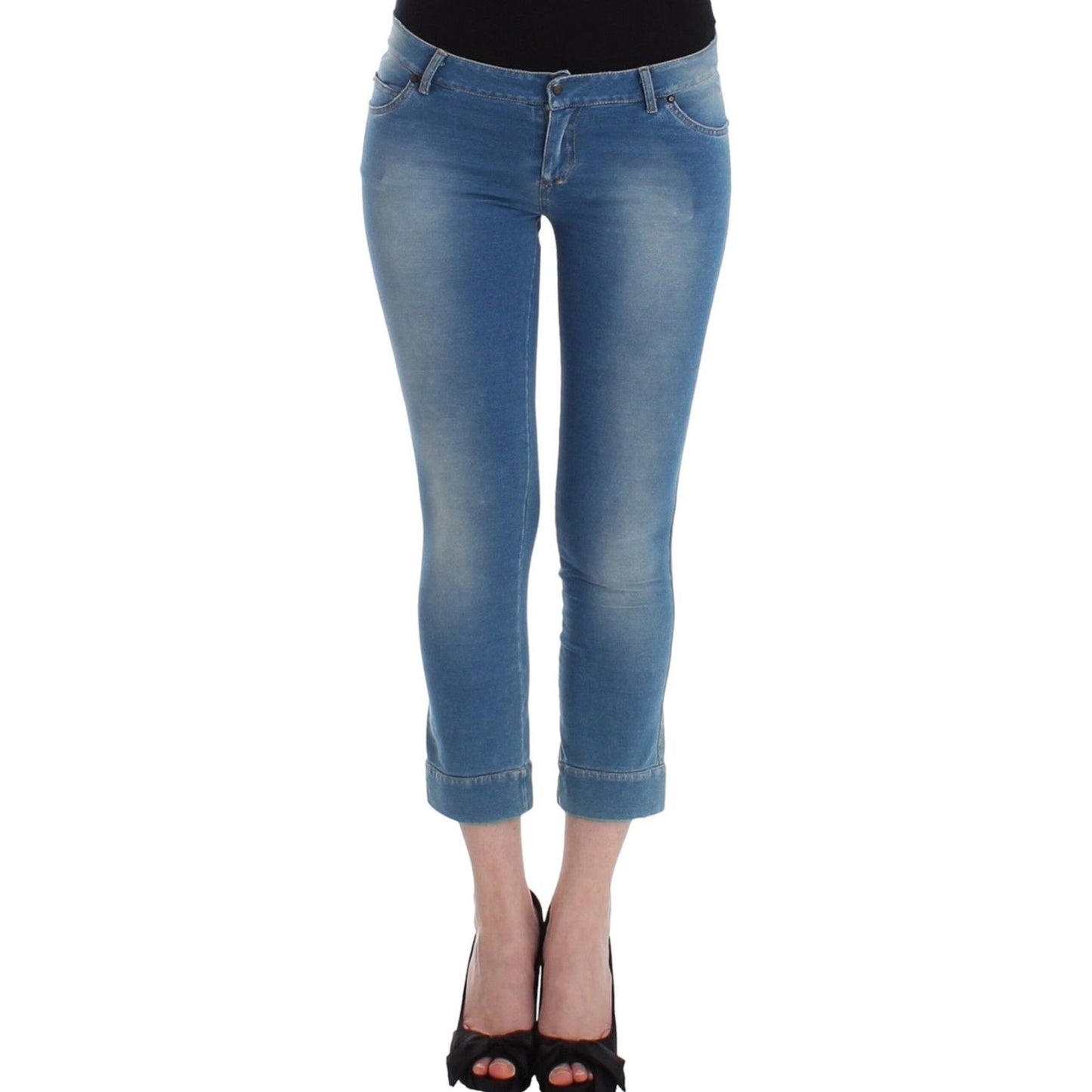 Ermanno Scervino Chic Blue Capri Jeans for Elegant Summers Jeans & Pants Ermanno Scervino